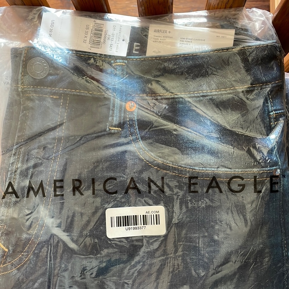American Eagle 33/32 AirFlex+ classic Bootcut dark wash jeans